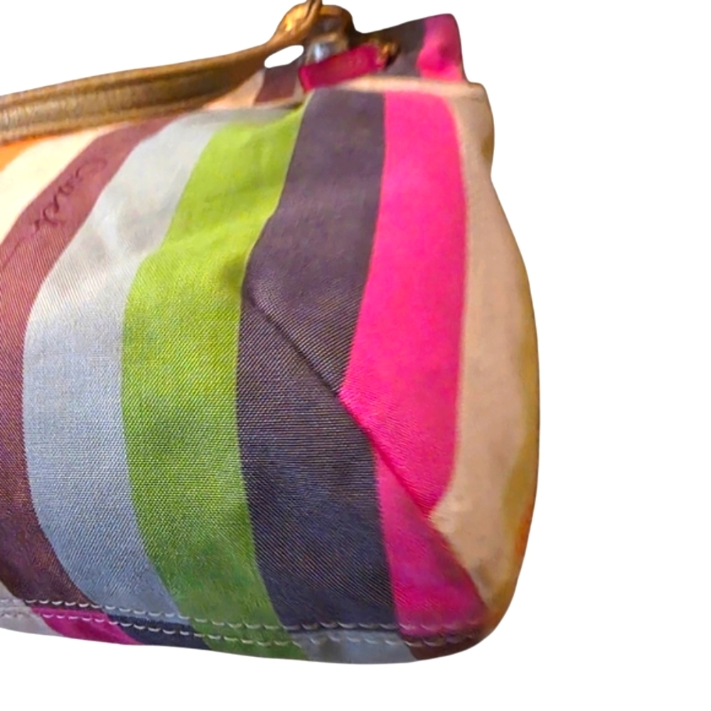 COACH Legacy Poppy Colorful Striped Sequin Large Glam Boho 19021 Tote - Picture 11 of 15